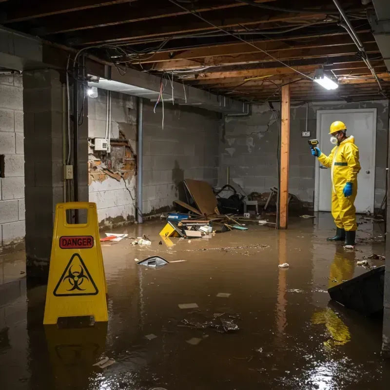 Flooded Basement Electrical Hazard in Swannanoa, NC Property