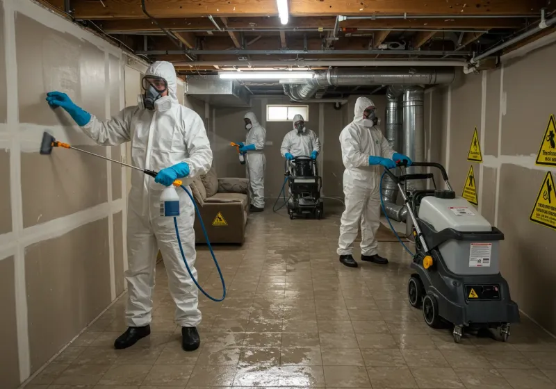 Basement Moisture Removal and Structural Drying process in Swannanoa, NC